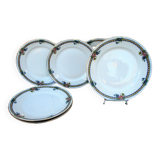 6 old porcelain dessert plates Art Deco Pierre Guez Marseille