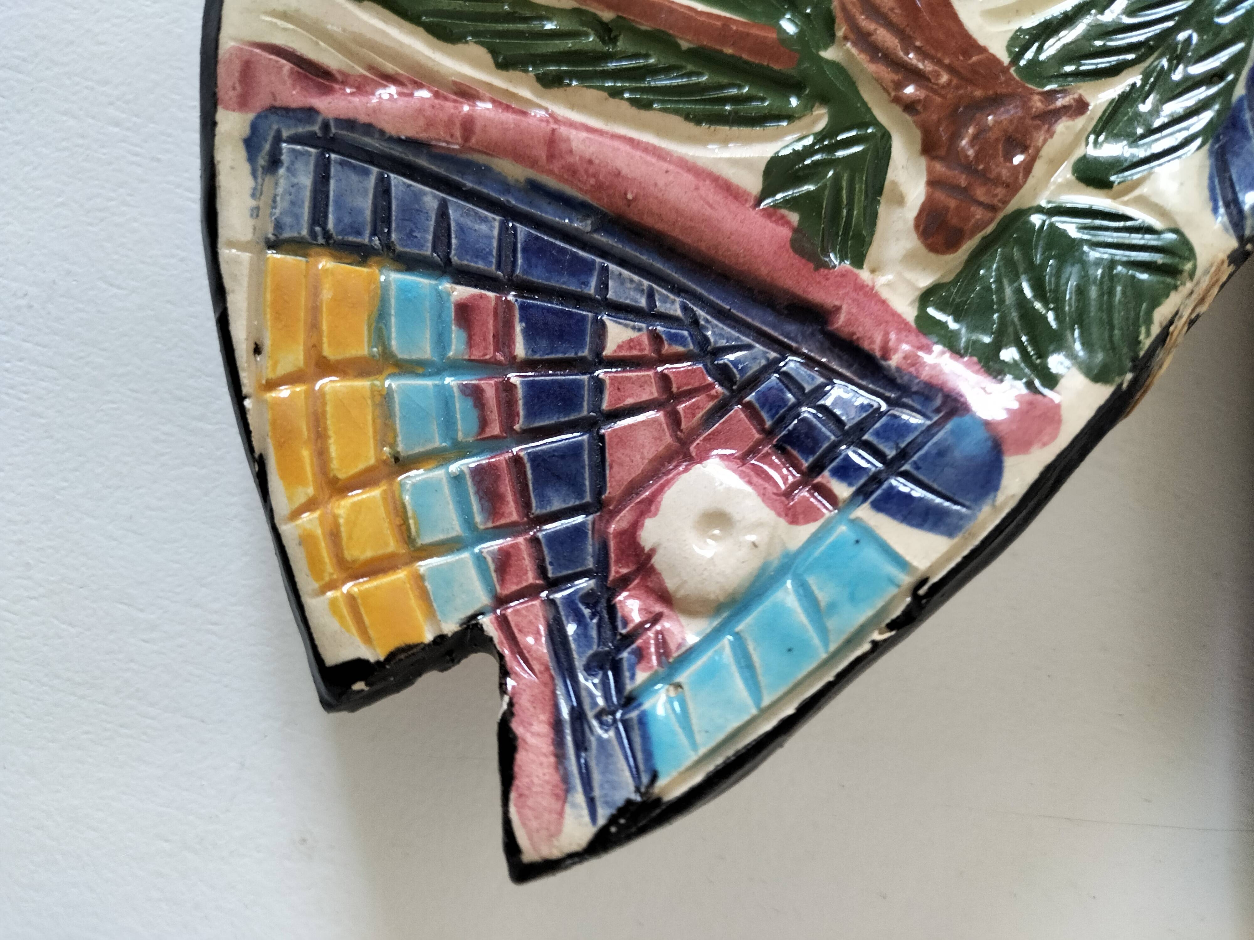 Trio of handcrafted ceramics from Nabeul (Tunisia)