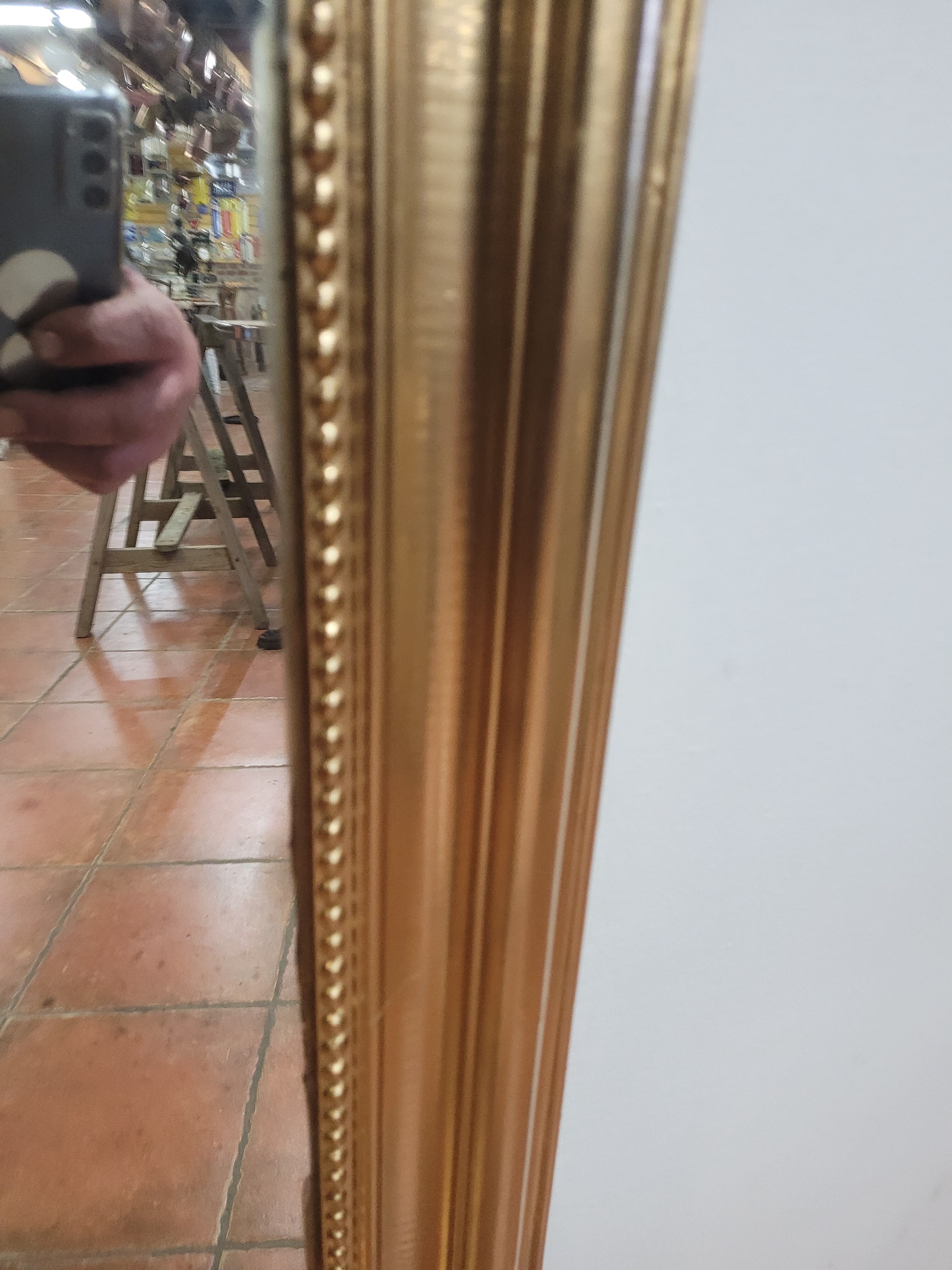 Old mirror Louis Philippe gilded mirror with mercury 124×88cms