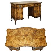 Antique Italian writing desk in olive wood circa 1860