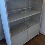 Beige wooden bookshelf