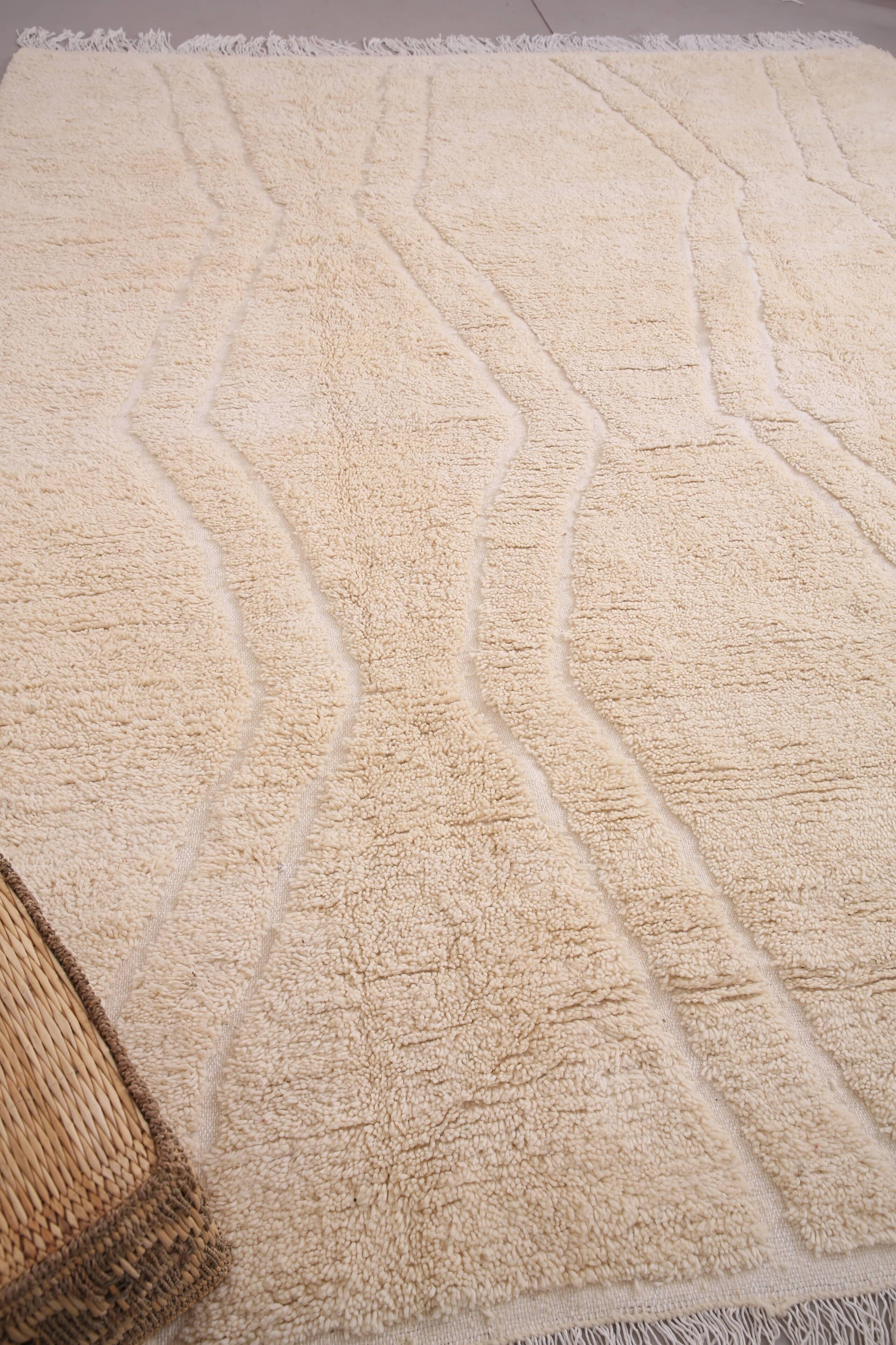 Beige Beni Ourain rug 290 x 360 cm - Moroccan Rug Handmade - Berber Rug