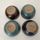 Set of 4 ramekins Bowls / cups in glazed ceramic Signed Alésia