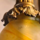 Lampe bronze art nouveau tulipe signé vianne 40x16 elec ancienne ok