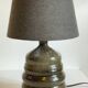 Vintage handmade stoneware geometric lamp
