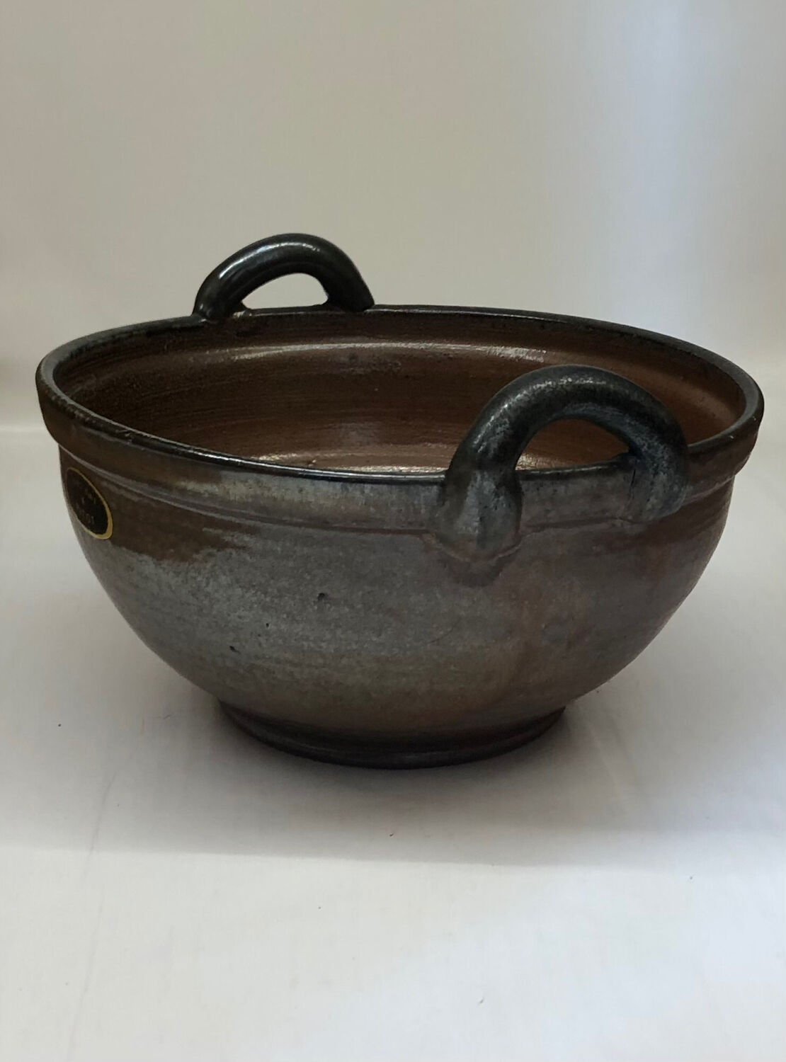 Belgian stoneware dish signed