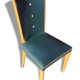 Chaise en Moleskine vert années 50