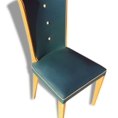 Chaise en Moleskine vert années 50