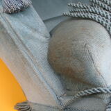 Pair of blue velvet toad armchairs