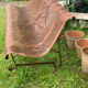 Banc de jardin de style industriel français en métal forgé
