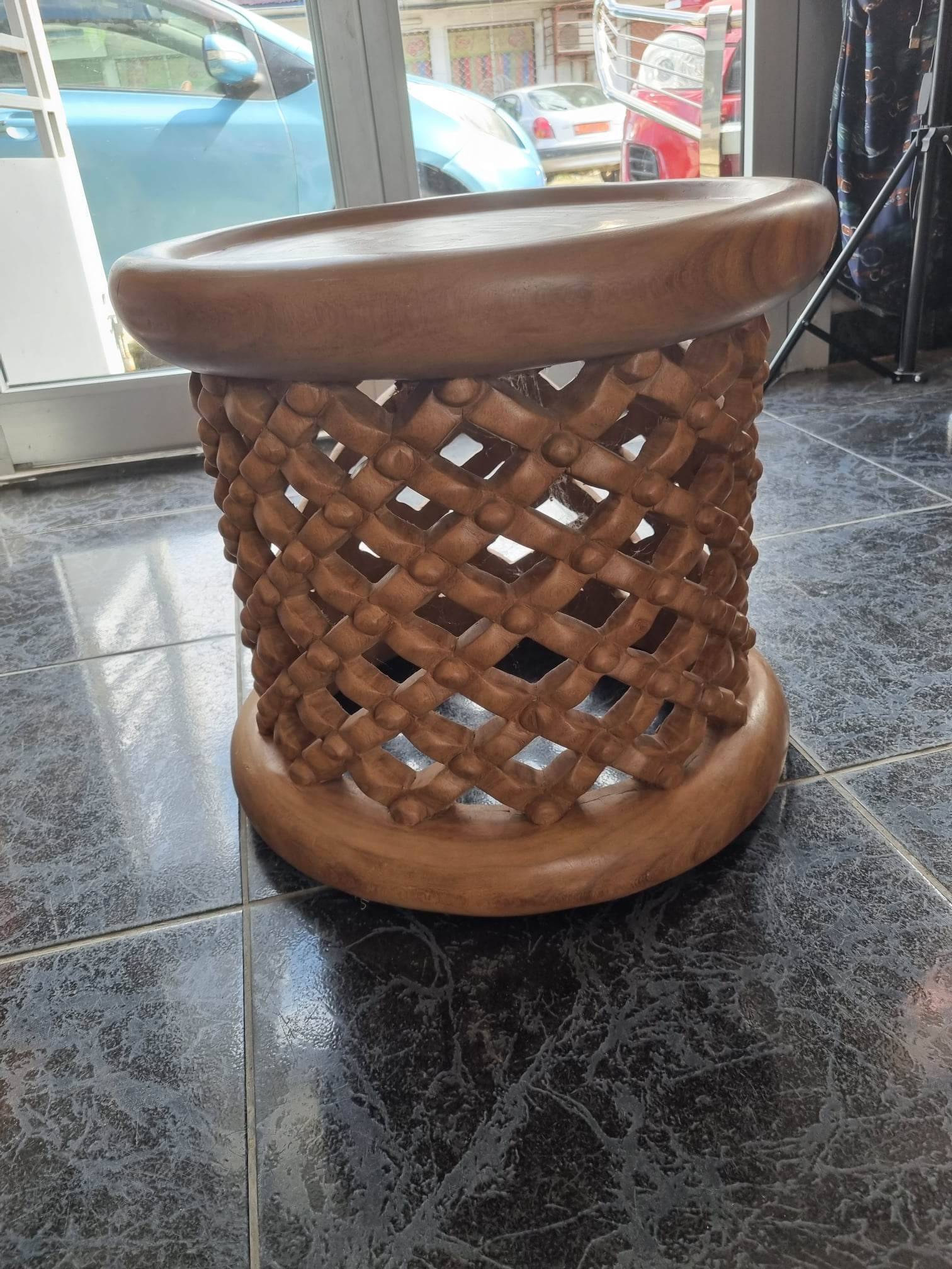 African stool Bamileke Natural brown