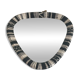 Miroir mural de petite taille, triangle rond en céramique noir et blanc, années 1950, Allemagne