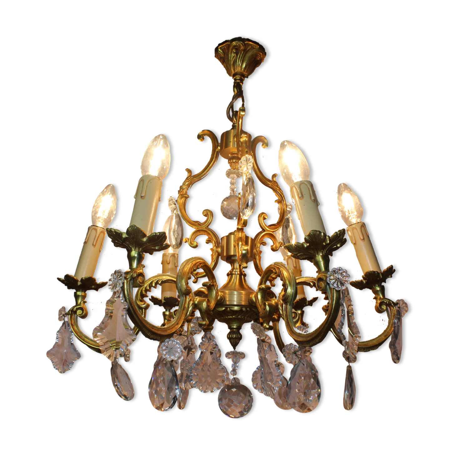 Bronze lusre and crystal grapevines