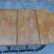 Unusual modular coffee table in oak and wrought iron.