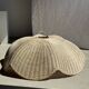Large suspension or lampshade in flat woven tulip flower rattan H35 D