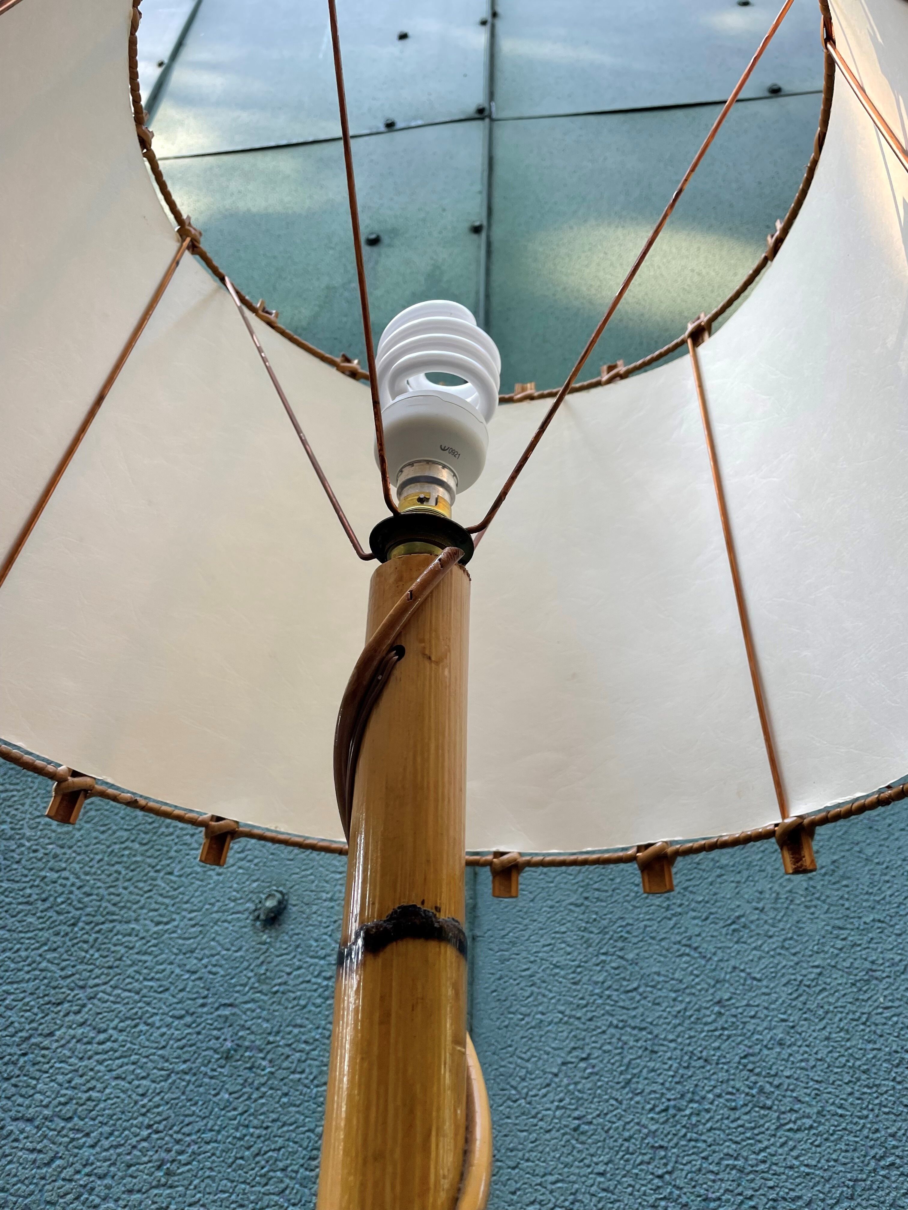 Vintage rattan floor lamp