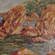 Oil painting on panel in marine tondo wooden frame early twentieth century