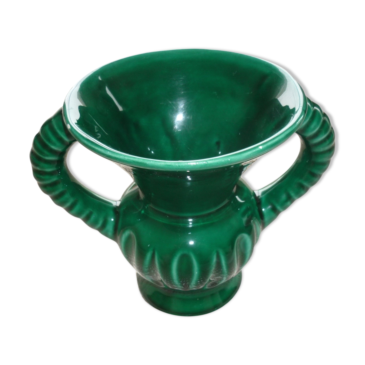 Green ceramic vase from the 1960s