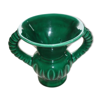 Vase en céramique vert des années 1960