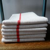 Set of 6 old cloths in linen and hemp