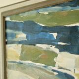 Original mid-century Swedish oil on canvas – “Abstract Composition” by Tryggve Örn – vintage & framed, 52.5 × 67 cm