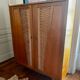Armoire bois et rotin années 60