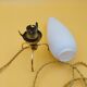 Lampe tripode laiton et opaline année 60