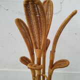 Rattan coat rack
