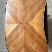 RARE Vintage 1960 Haricot Table — Marquetry & Rotating Storage
