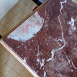 Nightstand in wood and marble, early 1900s, barely revisited