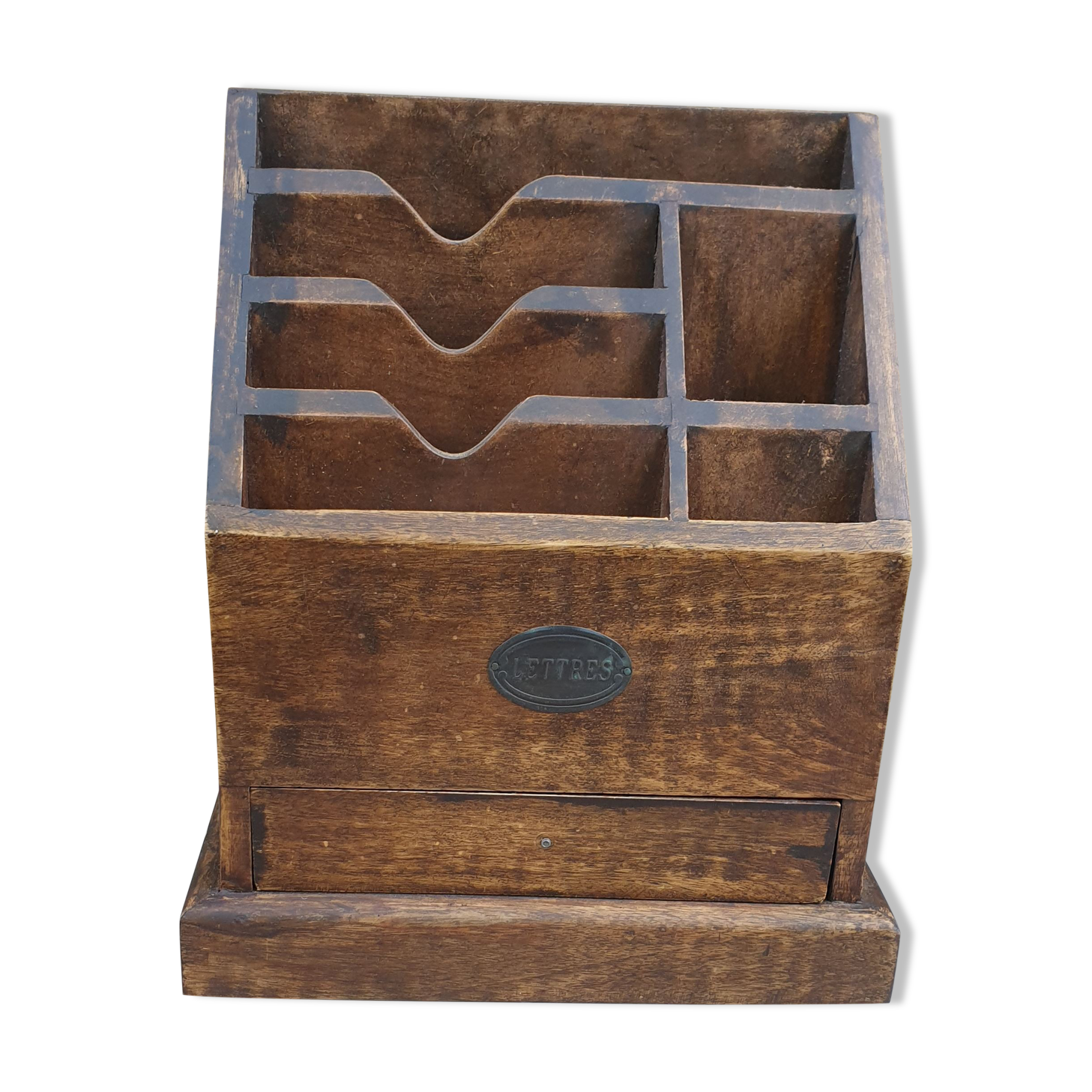 Vintage wooden office organizer