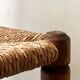 Corner straw chair "fireplace corner" in turned and beaded wood