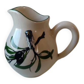 Pichet zoomorphe cigale de tradition provençale signé marc (xxe siècle)