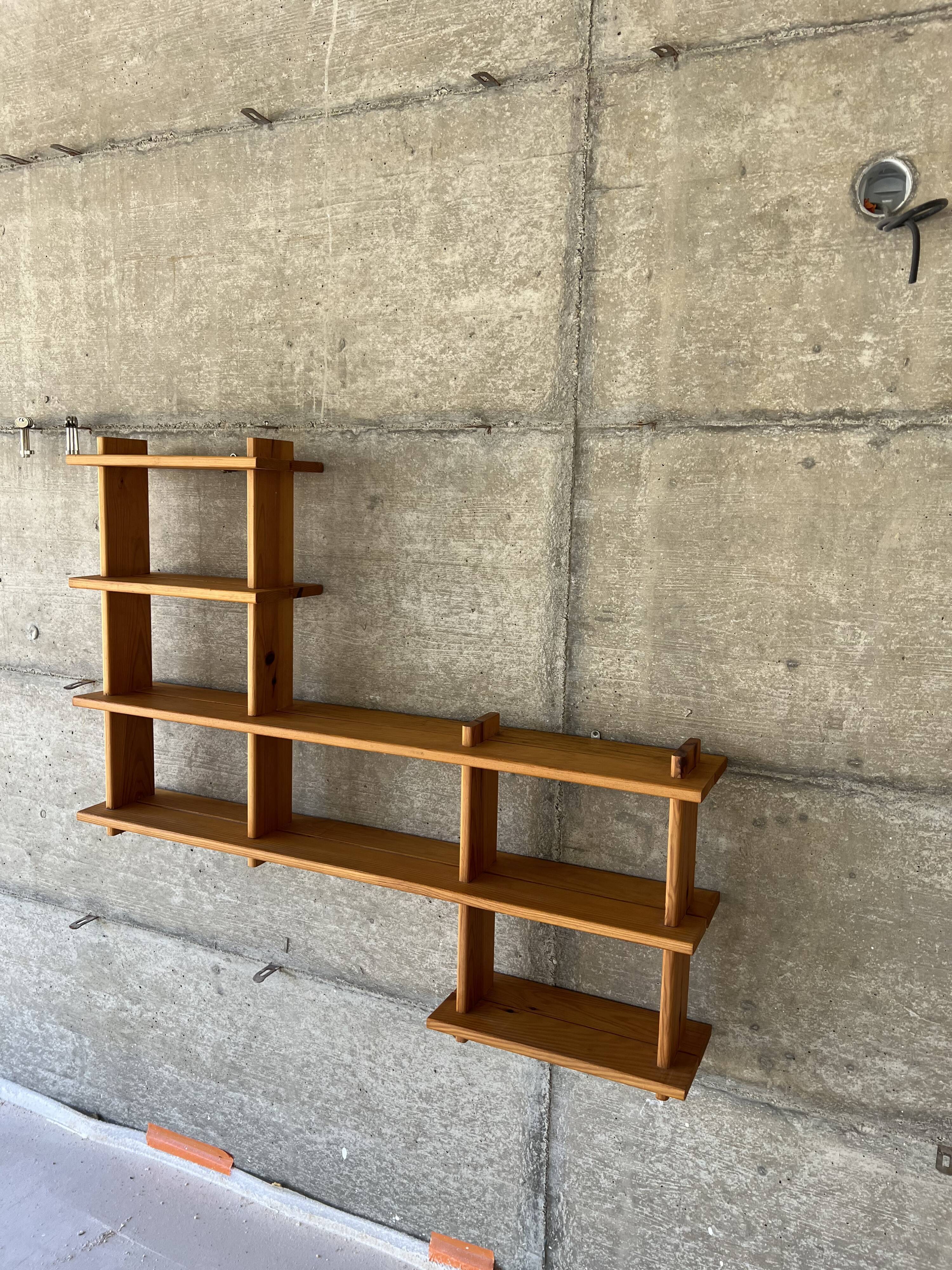 Modernist pine shelf bookcase Regain