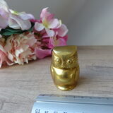 Figure Owl Hollow Brass Sculpture Vintage Collection