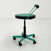 Turquoise adjustable office chair by Bieffeplast, 1980