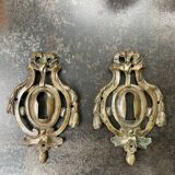 Pair of bronze lock entries, Louis XVI period