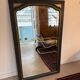Miroir vintage glace biseautée en bois noir et doré