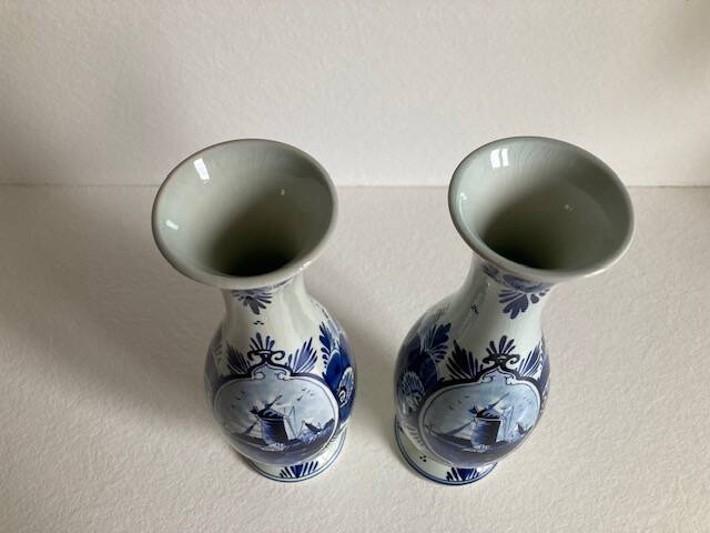 Pair of Delft vases