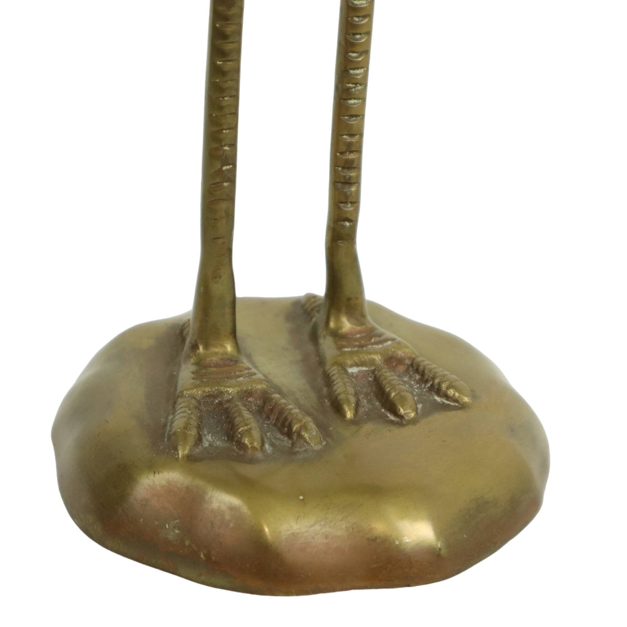 Statue de héron grue en cuivre sculpture laiton vintage 42cm