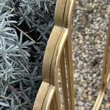 Art Deco style mirror in patinated gold iron 85 x 60 cm