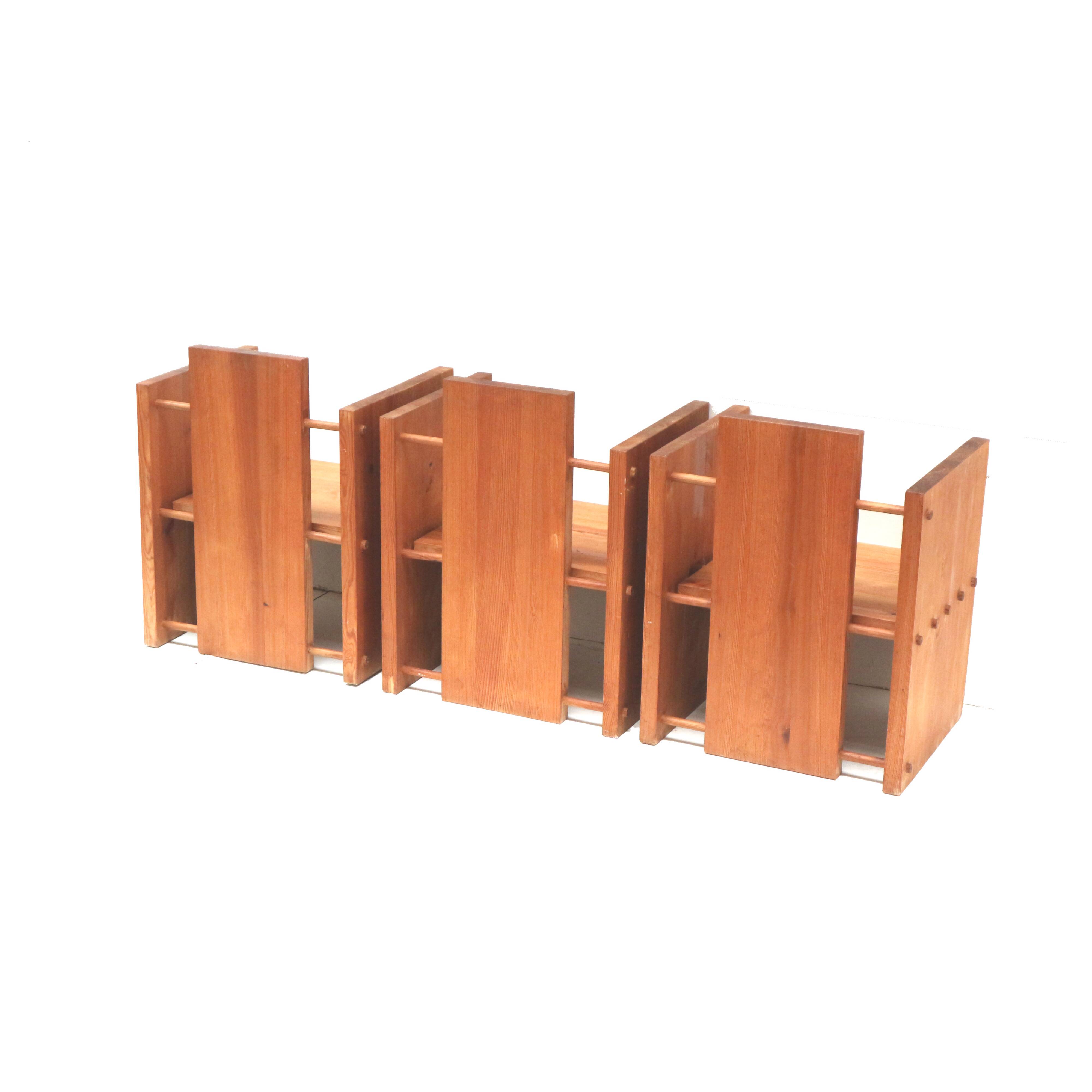 3x Very rare Modernist Brutalist armchair designed by architect Fritz Zeige