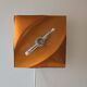 Pair of vintage square wall lights in glass and chrome - Space Age design