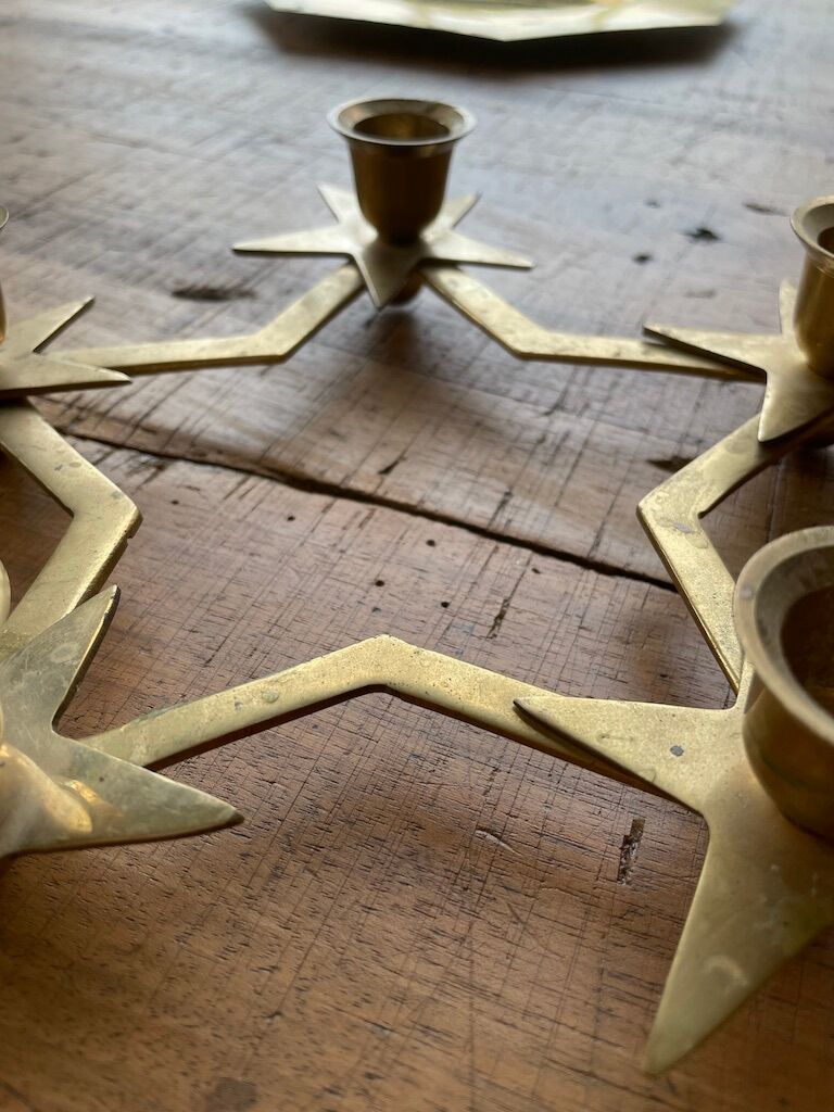 Brass star bougeoir