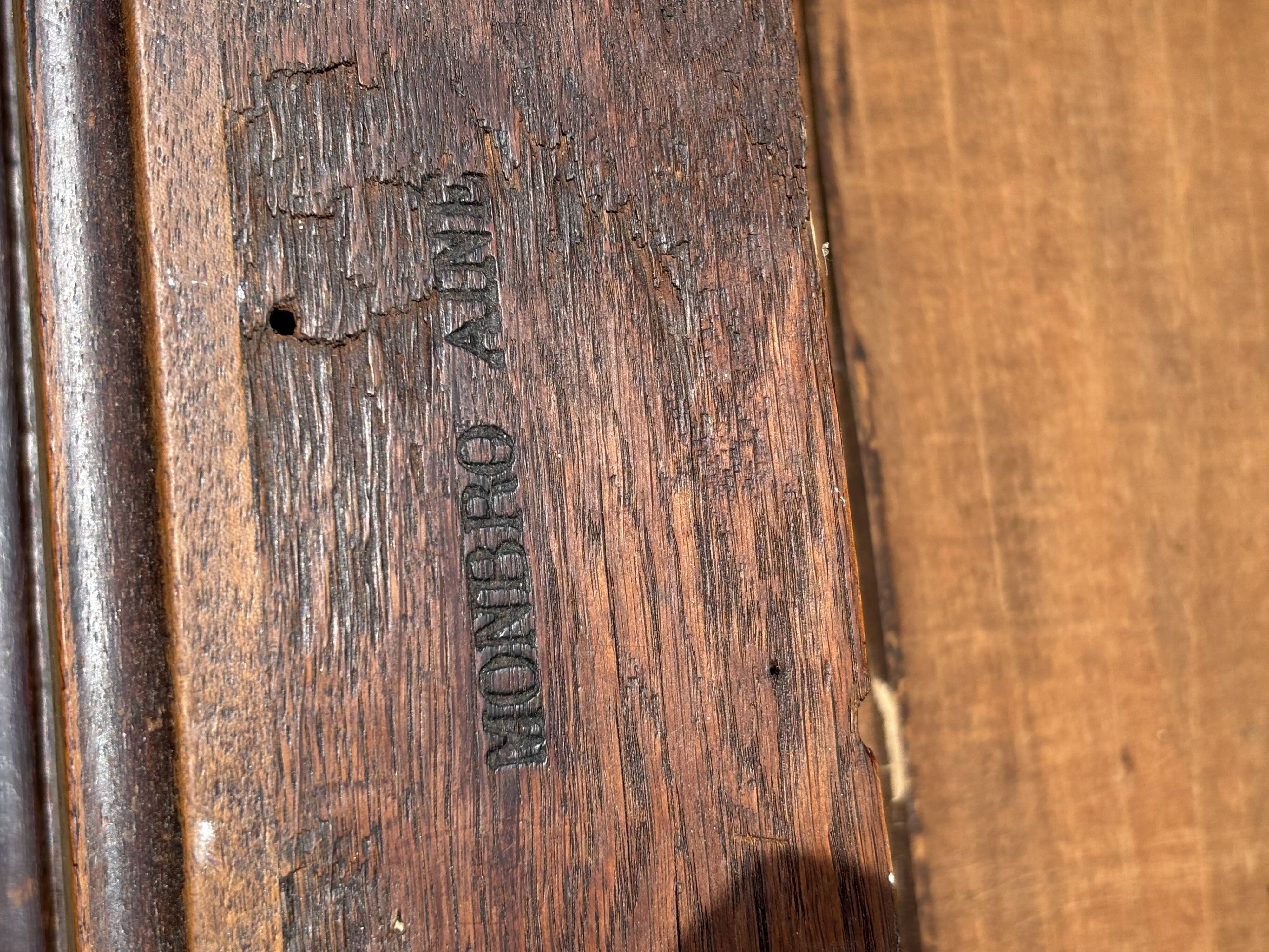 Louis XIII style oak desk stamped Mombro Ainé 19th century