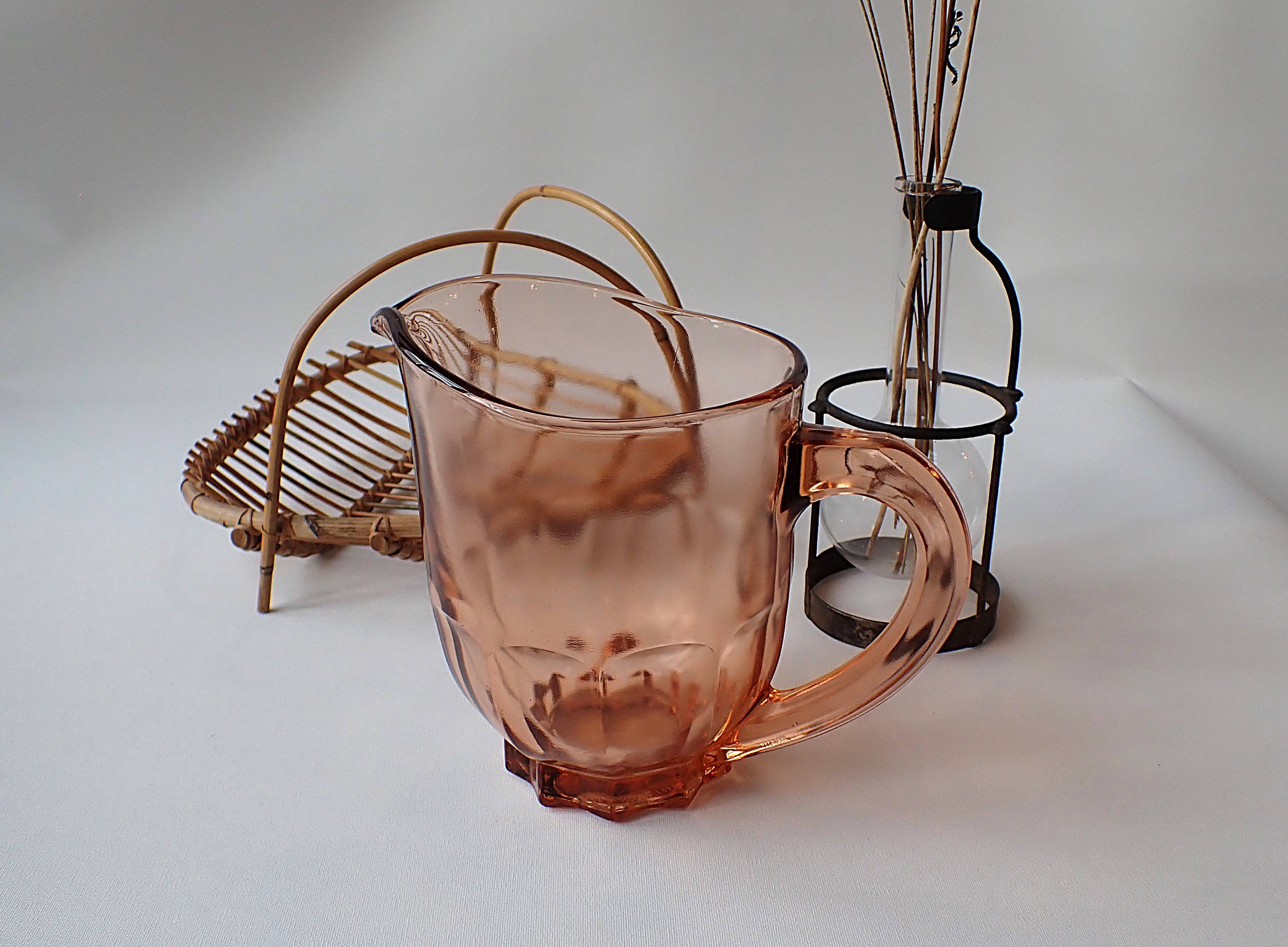Rosaline glass pitcher - 1950s - Made in France