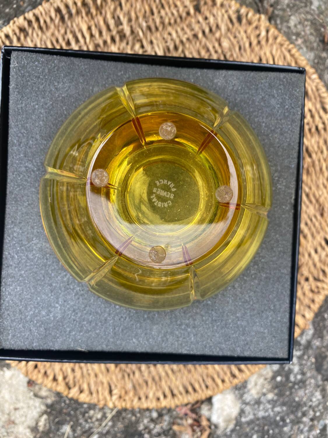 Signed Sevres crystal vase