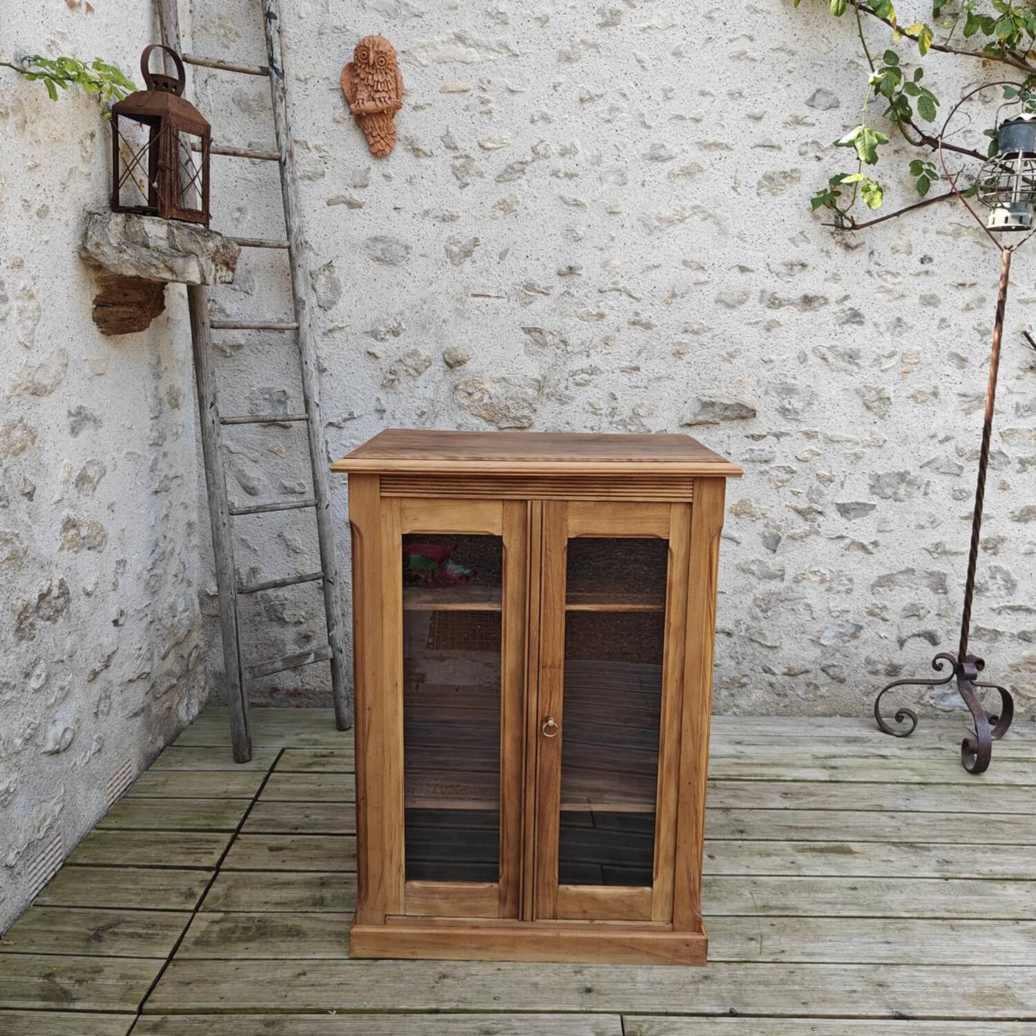 antique glass sideboard