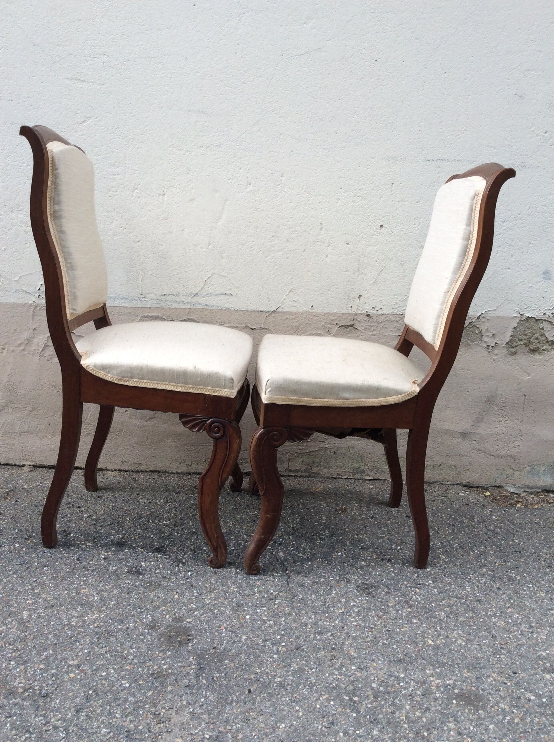 Pair of solid oak chairs