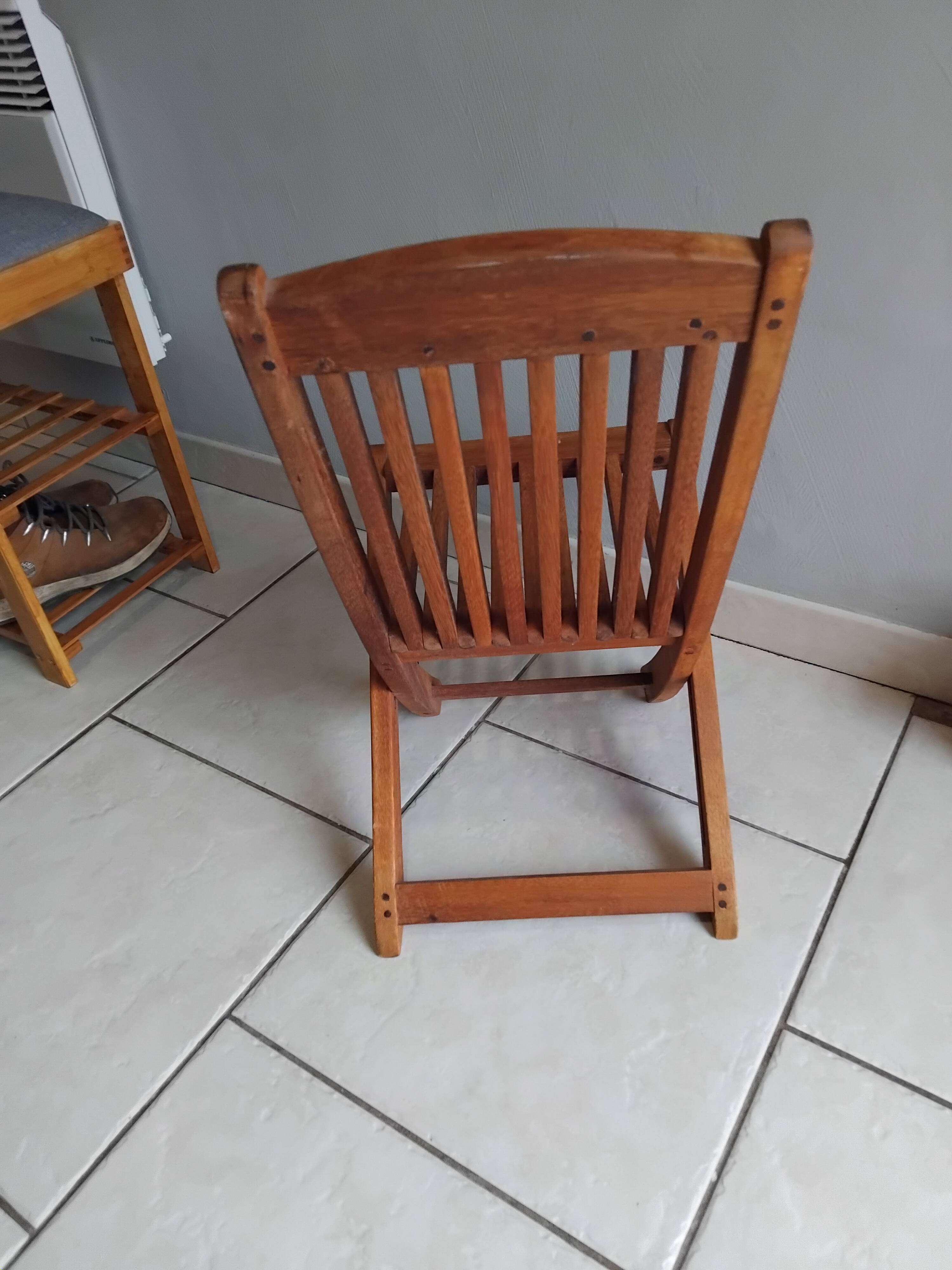 Vintage folding teak children's chair